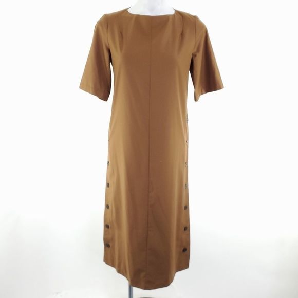 Wolcott : Takemoto HAMLET Midi DRESS - SILTY BROWN sz M - Picture 5 of 11